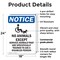 Signmission No Animals Except OSHA Notice Sign, Plastic, 18in W x 24in L, 2PK OS-2PACK-NS-P-1824-V-14378 - alternate 3